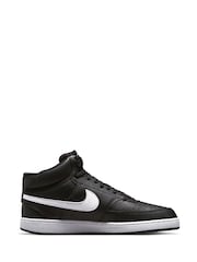 Nike Black/White Court Vision Mid Trainers - Image 3 of 11