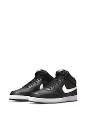 Nike Black/White Court Vision Mid Trainers - Image 5 of 11