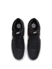 Nike Black/White Court Vision Mid Trainers - Image 6 of 11