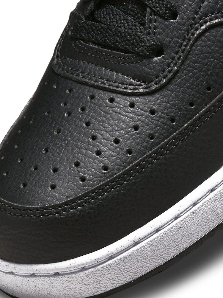 Nike Black/White Court Vision Mid Trainers - Image 8 of 11