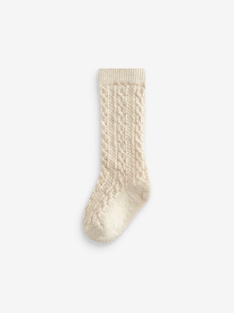 Neutral Knee Length Baby Socks 3 Pack (0mths-2yrs) - Image 2 of 4