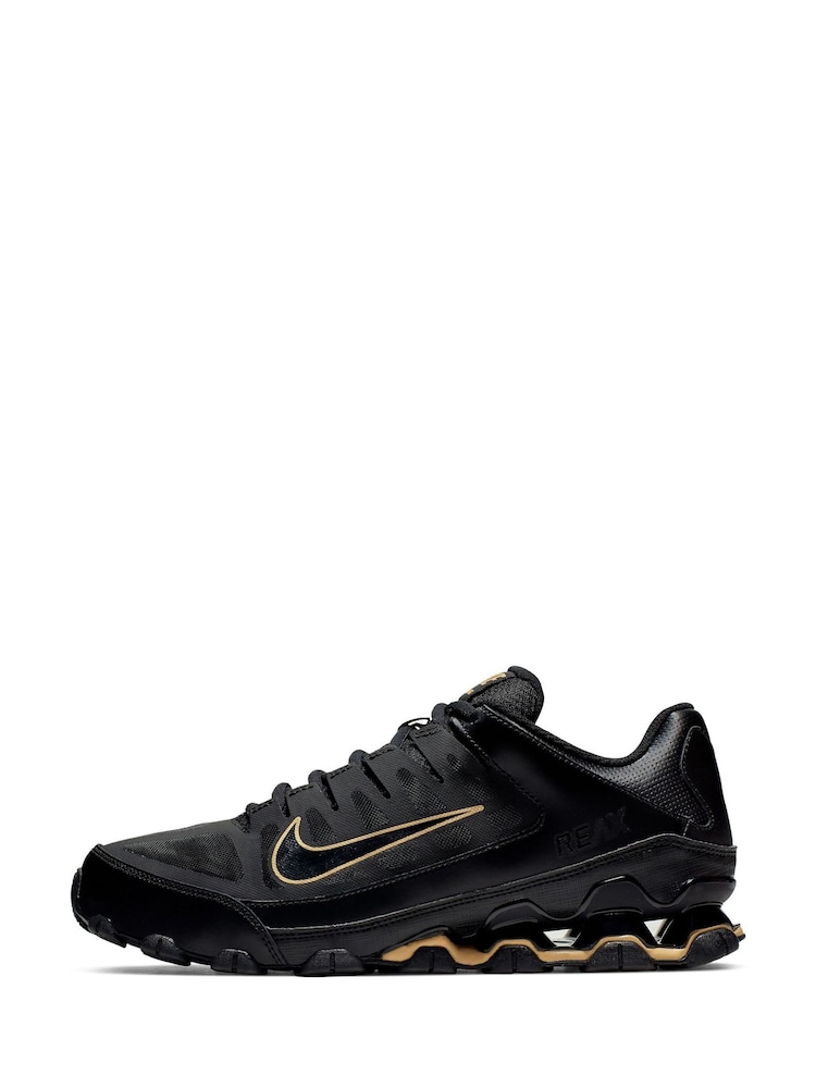 Nike Black/Gold Reax 8 TR Gym Trainers - Image 2 of 8
