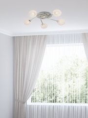 Searchlight Chrome Rowan 5 Light Flush Ceiling Light - Image 1 of 4