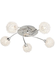 Searchlight Chrome Rowan 5 Light Flush Ceiling Light - Image 3 of 4