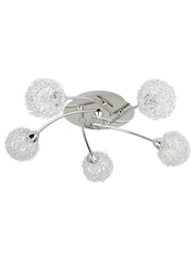 Searchlight Chrome Rowan 5 Light Flush Ceiling Light - Image 4 of 4