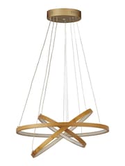 Searchlight Natural Lyra Bamboo 3 Ring LED Ceiling Light Pendant - Image 3 of 4