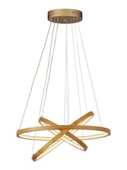Searchlight Natural Lyra Bamboo 3 Ring LED Ceiling Light Pendant - Image 4 of 4