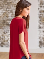 Red Short Sleeve Overhead Top - Image 2 of 6
