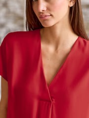 Red Short Sleeve Overhead Top - Image 3 of 6