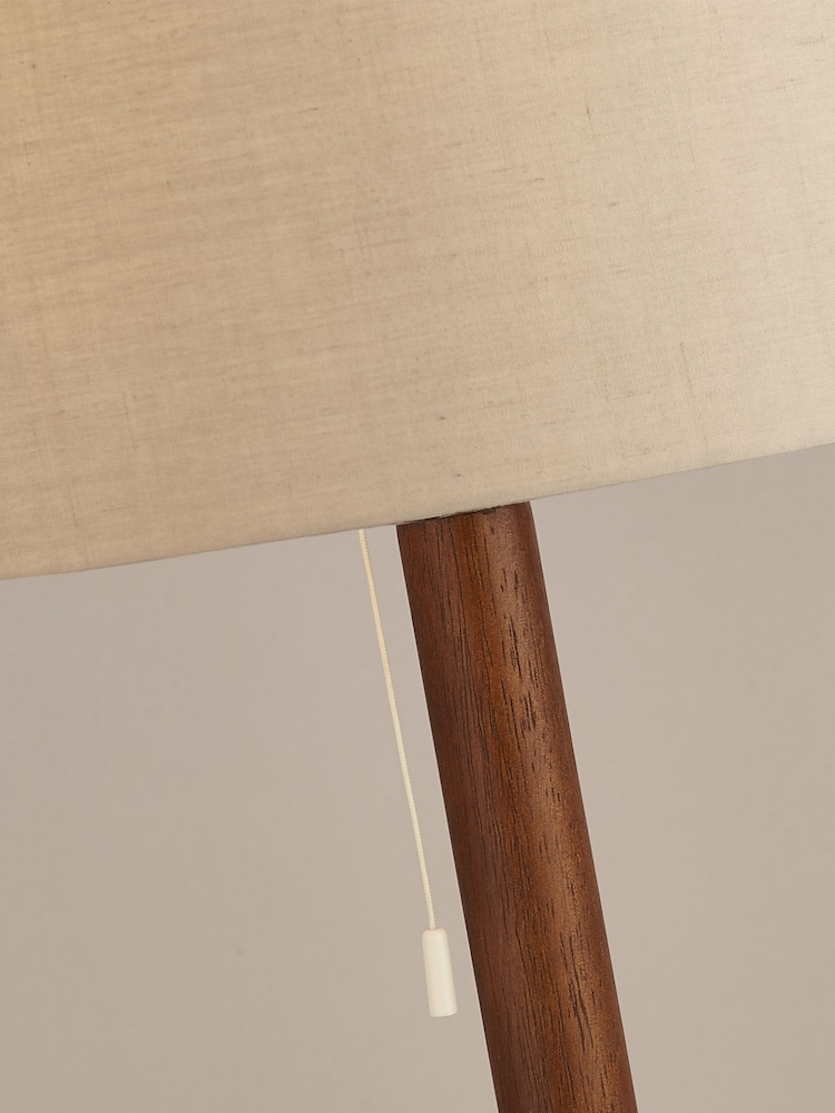 Searchlight Brown Pia Dark Wood Floor Lamp - Image 2 of 4