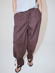 Mango Purple Lyocell Blend Balloon Trousers - Image 2 of 6