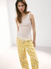Mango Yellow Floral Print Straight Leg Jeans - Image 4 of 7