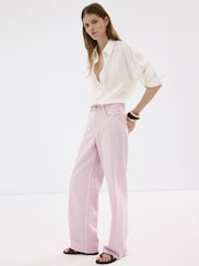 Mango Pink Wide Leg Jeans - Image 1 of 7