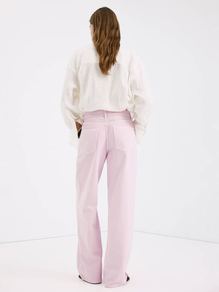 Mango Pink Wide Leg Jeans - Image 2 of 7