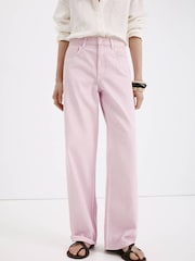 Mango Pink Wide Leg Jeans - Image 3 of 7