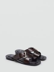 Mango Red Leather Strappy Sandals - Image 2 of 4