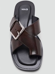 Mango Red Leather Strappy Sandals - Image 3 of 4
