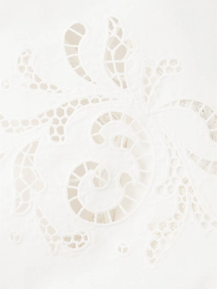 Mango White Cut Out Embroidered Boho Blouse - Image 7 of 7