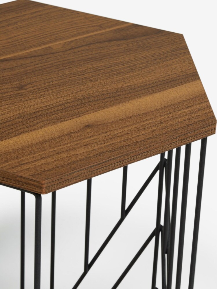 Dark Hex Oak Effect Side Table - Image 2 of 4