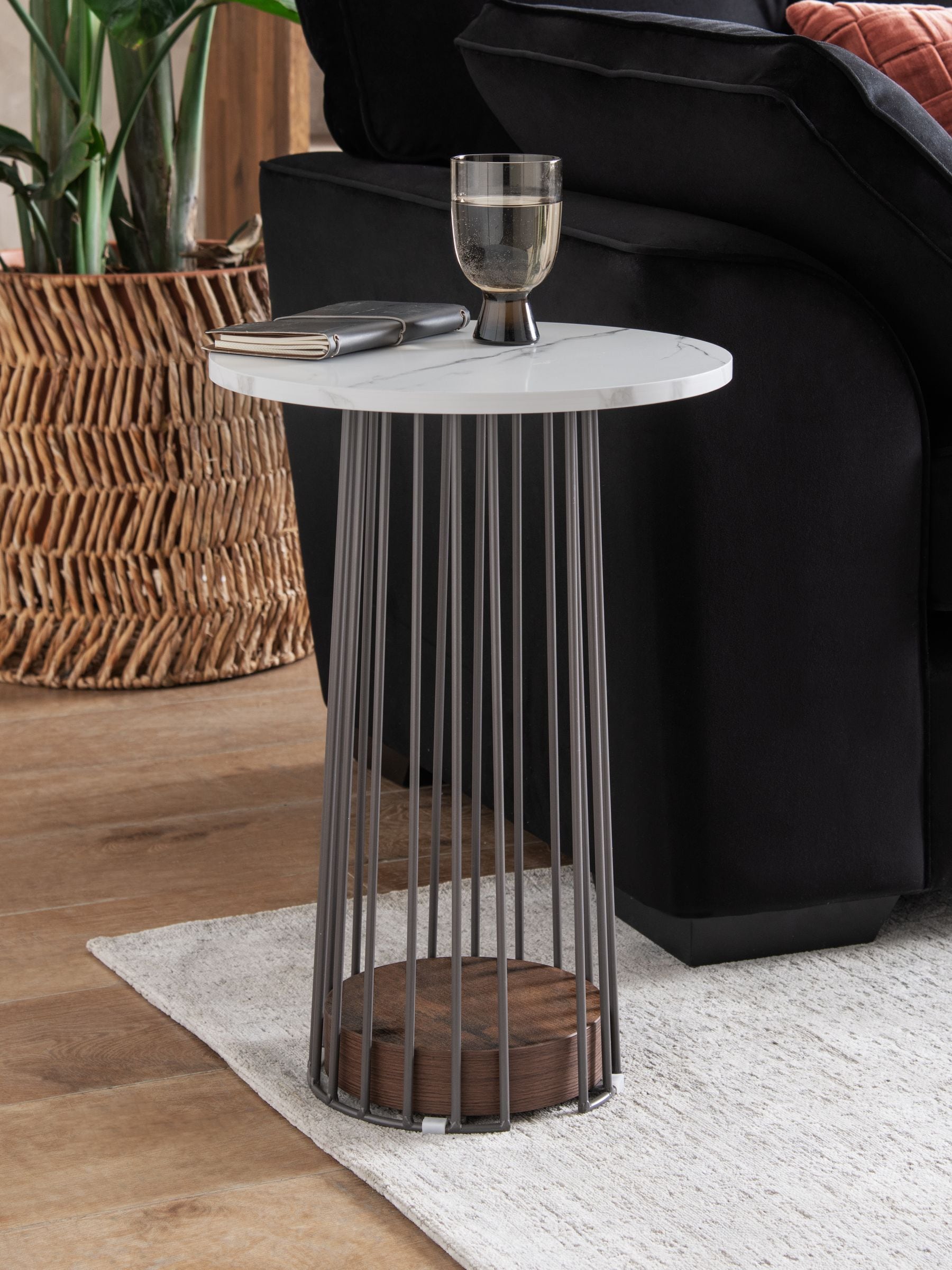 Marble effect bedside table sale