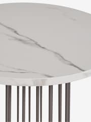 Grey Linear Marble Effect Side Table - Image 2 of 6