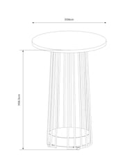 Grey Linear Marble Effect Side Table - Image 3 of 6