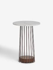 Grey Linear Marble Effect Side Table - Image 6 of 6