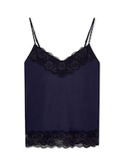 Jigsaw Navy Blue Modal Lace Vest - Image 6 of 6