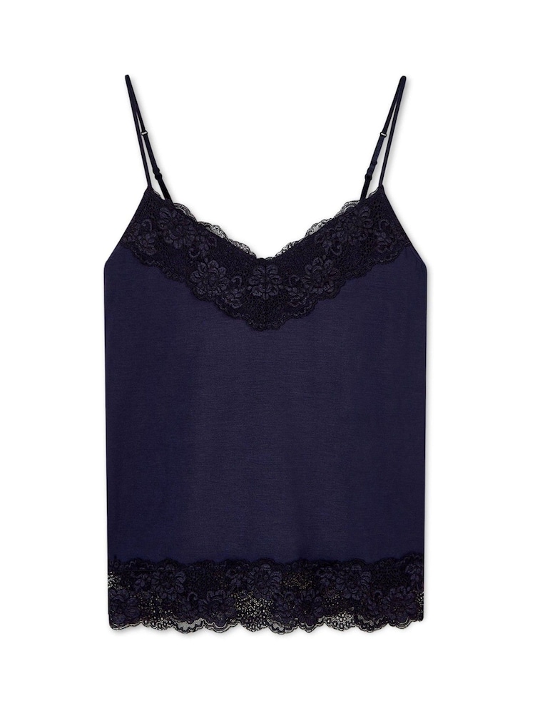 Jigsaw Navy Blue Modal Lace Vest - Image 6 of 6 Jigsaw Navy Blue Modal Lace Vest - Image 6 of 6