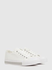 Schuh White Mercy Lace Up Trainers - Image 2 of 4