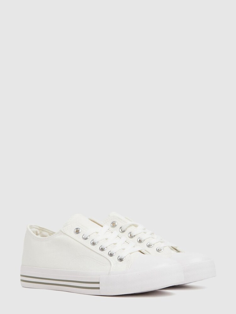 Schuh White Mercy Lace Up Trainers - Image 2 of 4