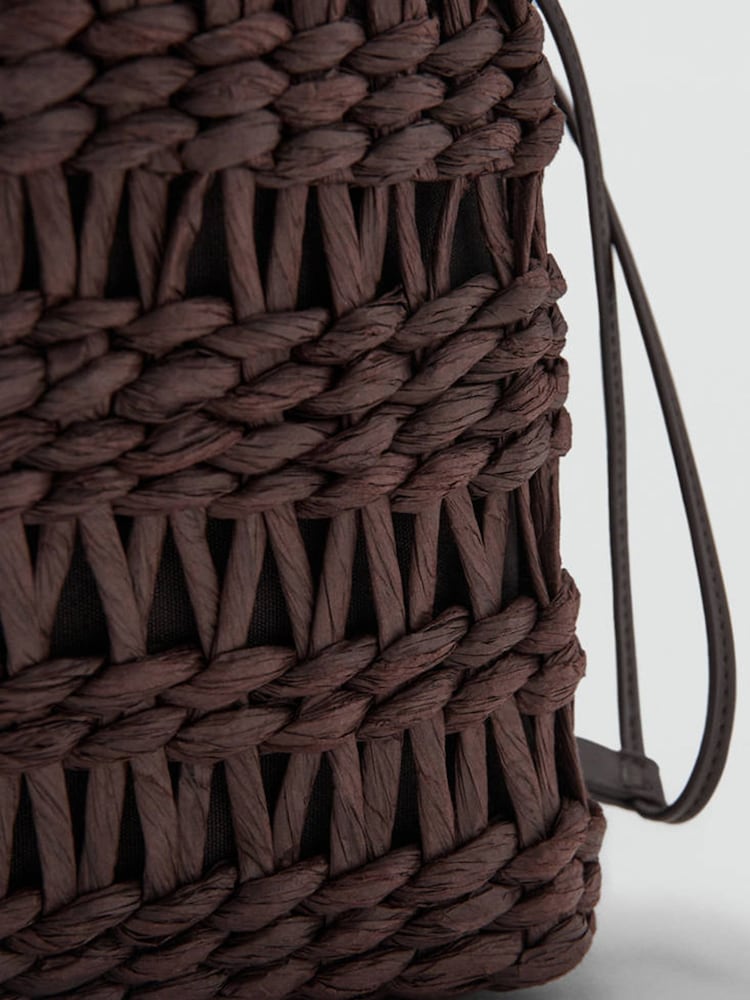 Mango Brown Woven Tote Bag - Image 2 of 2