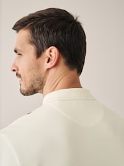 Светло-бежевый/светло-коричневый - Short Sleeve Black/Tan Brown Vertical Block Polo Shirt - Image 5 of 6