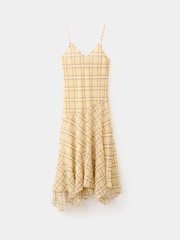 Mango Yellow Check Floaty Maxi Dress - Image 5 of 7