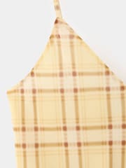 Mango Yellow Check Floaty Maxi Dress - Image 6 of 7