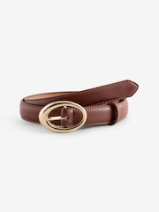 Mango Brown Slim Pu Belt - Image 1 of 1