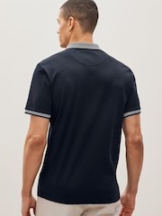 Navy Blue Smart Collar Polo Shirt - Image 3 of 5