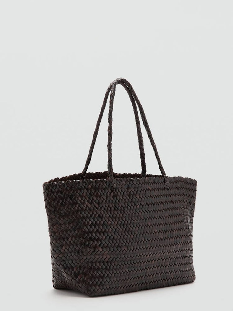 Mango Brown Woven Tote Bag - Image 2 of 4