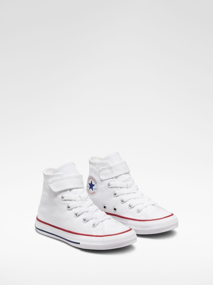 Converse White 1V High Top Junior Trainers - Image 2 of 7