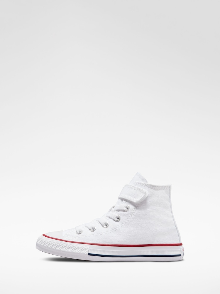 Converse White 1V High Top Junior Trainers - Image 3 of 7