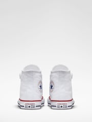 Converse White 1V High Top Junior Trainers - Image 4 of 7