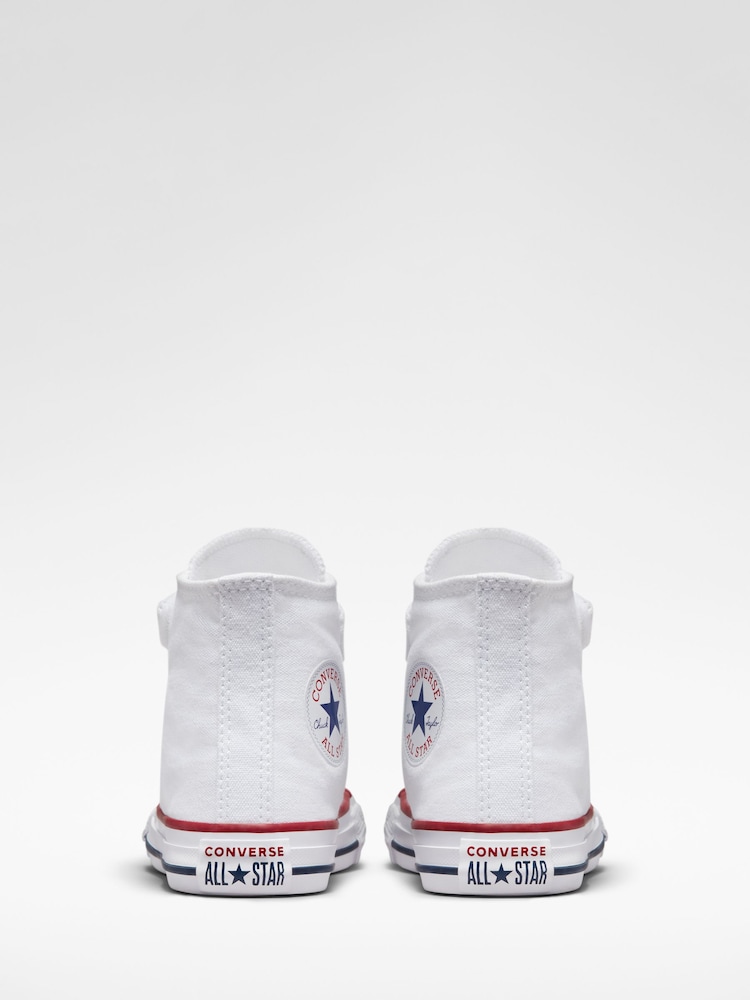 Converse White 1V High Top Junior Trainers - Image 4 of 7