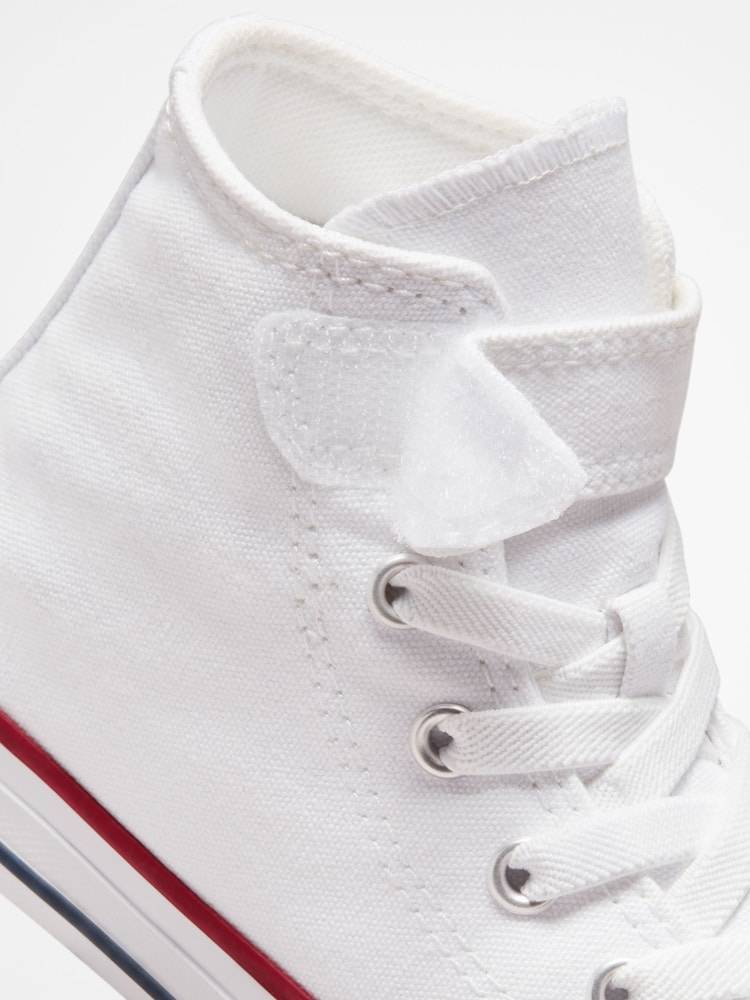 Converse White 1V High Top Junior Trainers - Image 7 of 7