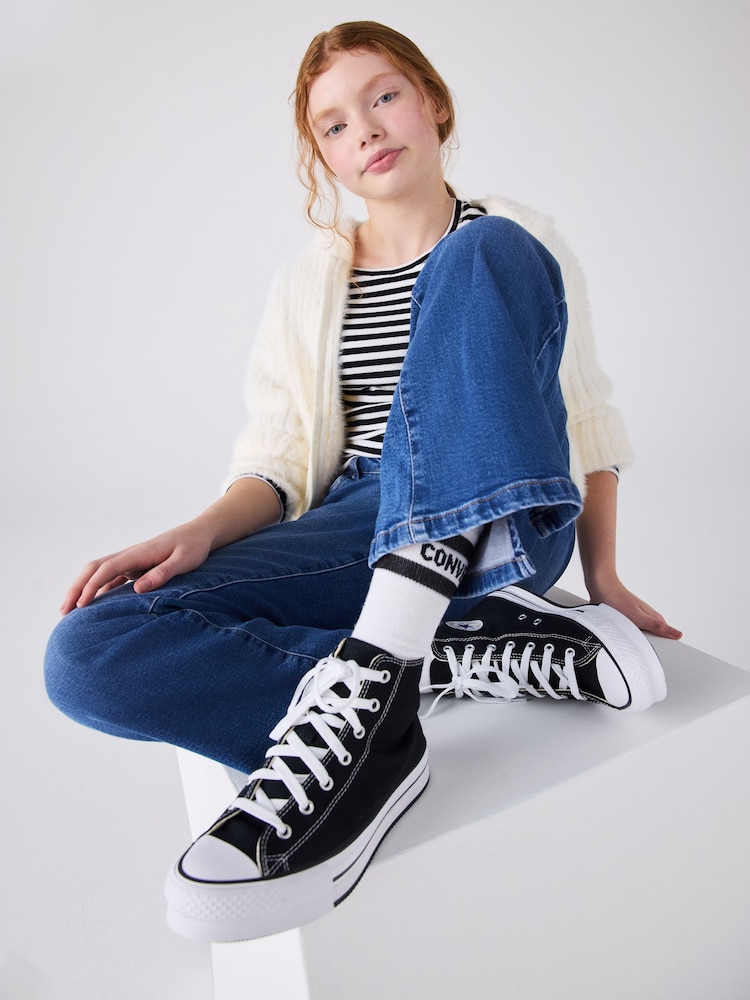 Converse Black Eva Lift High Top Youth Trainers - Image 3 of 11