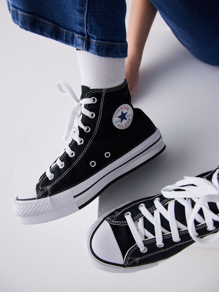 Converse Black Eva Lift High Top Youth Trainers - Image 5 of 11