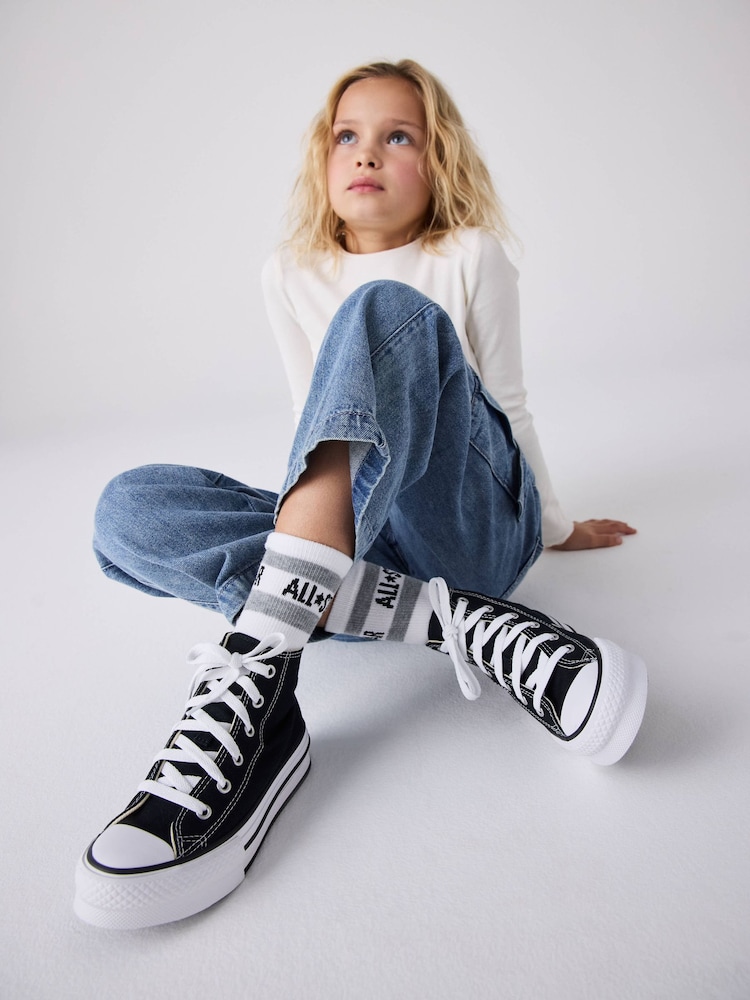Converse Black Eva Lift High Top Junior Trainers - Image 1 of 9