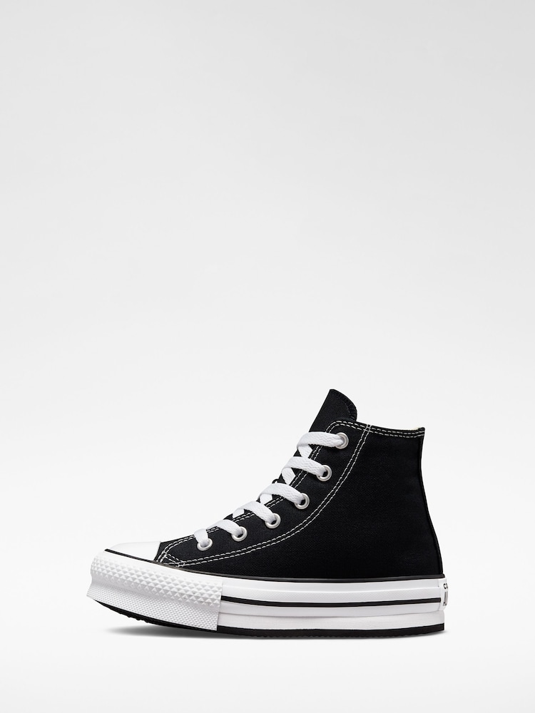 Czarny - Trampki junior Converse Eva Lift z wysoką cholewką - Image 6 of 9