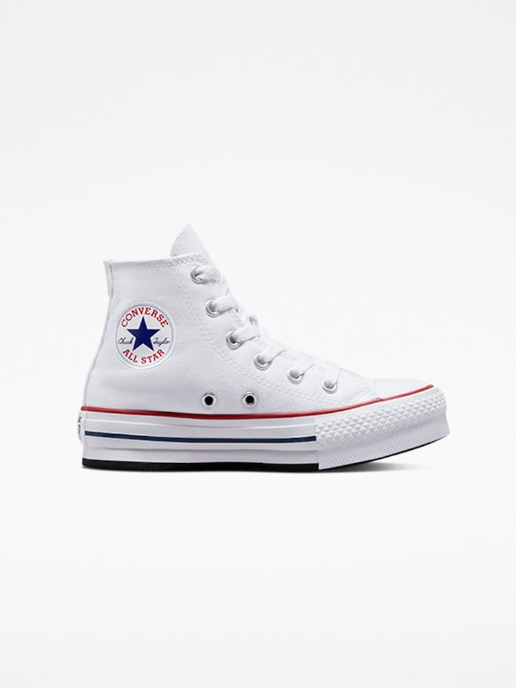 Converse White Eva Lift High Top Junior Trainers - Image 1 of 6