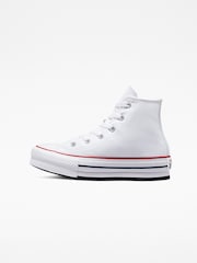 Converse White Eva Lift High Top Junior Trainers - Image 2 of 6