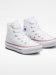 Converse White Eva Lift High Top Junior Trainers - Image 3 of 6